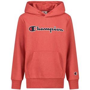 Champion hoodie met logo koraalrood