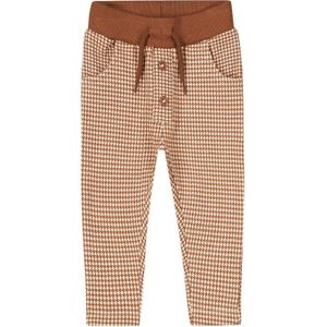 Dirkje regular fit broek met pied-de-poule beige/bruin