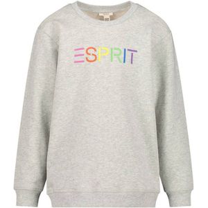 ESPRIT sweater met logo grijs melange