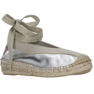 Shabbies Amsterdam Palma Kimono leren espadrilles zilver