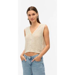 VERO MODA gilet ecru gebreid