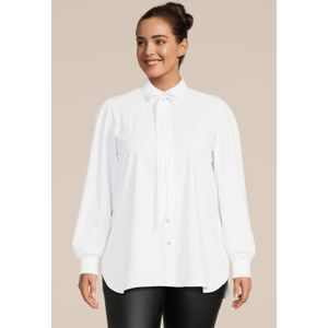 Plus Basics blouse van travelstof wit