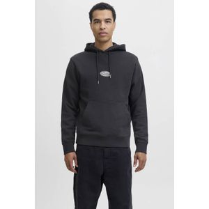 JACK & JONES ESSENTIALS hoodie met backprint zwart