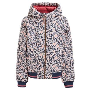 WE Fashion softshell jas met all over print roze/donkerblauw