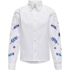 KIDS ONLY GIRL gebloemde blouse KOGZORA LISE wit/hardblauw/lichtroze