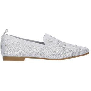 La Strada knitted loafers met glitters zilver