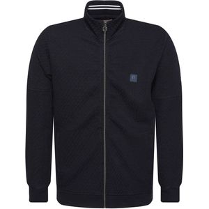 GABBIANO sweatvest met logo en textuur navy