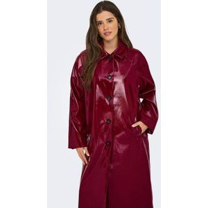 Onljoy - Jas - Imitatieleer - Omkeerbaar - Knoopsluiting - Riem in de Taille