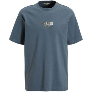 CHASIN' oversized T-shirt Mayor met backprint m. blue
