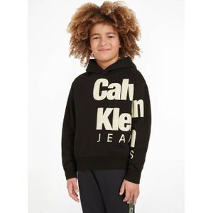 Calvin Klein hoodie met tekst zwart/wit