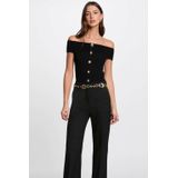 Morgan top zwart fijn gebreid