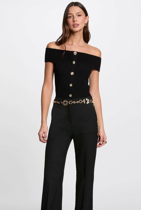 Morgan top zwart fijn gebreid