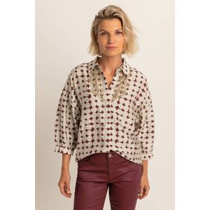 Expresso blouse ecru met pailletten