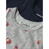 Name It Onderhemden - Noos - NmmTank - 2-pack - Peyote Melange/D - Name It - 1½ jaar (86) - Onderhemd