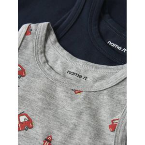 NAME IT MINI hemd - set van 2 grijs/zwart