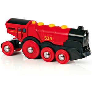 Brio houten Rode locomotief op batterijen - 33592