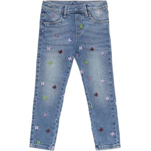 s.Oliver regular fit jeans met all over print en borduursels blauw