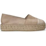 Manfield leren espadrilles beige