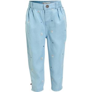 Tommy Hilfiger baby tapered fit broek met all over print denim light