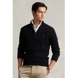 POLO RALPH LAUREN - Trui - Zwart - Katoen - Halve Rits