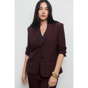 Mango regular blazer met krijtstreep donkerrood