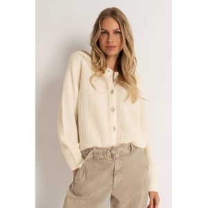 CLAUDIA BY CLAUDIA STRÄTER cardigan met wol ecru gebreid