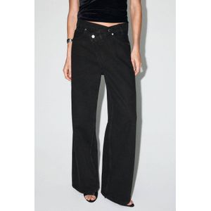 Mango wide leg jeans black denim