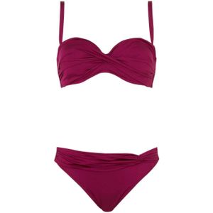 Lascana voorgevormde strapless beugel bikini donkerrood