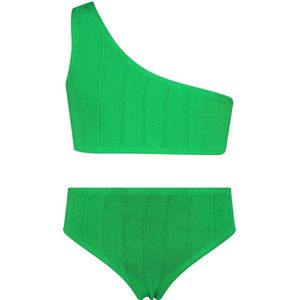 Vingino one shoulder bikini Zaima met textuur groen