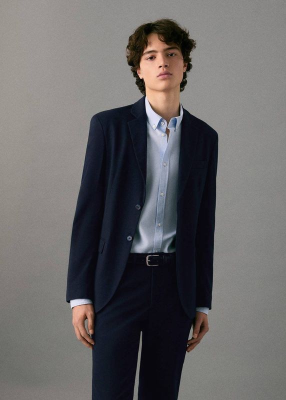 MANGO TEEN geruit colbert donkerblauw