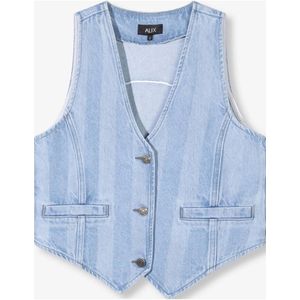 Alix the Label gestreept gilet light blue denim