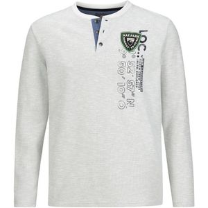 Jan Vanderstorm sweater REGINALD Plus Size met printopdruk wit