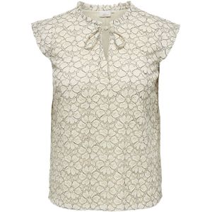 ONLY CARMAKOMA gebloemde blousetop beige/ecru