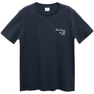 Mango Man T-shirt met backprint marineblauw