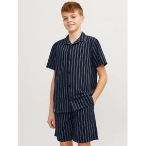 JACK & JONES JUNIOR gestreept overhemd JORPALMA donkerblauw/wit