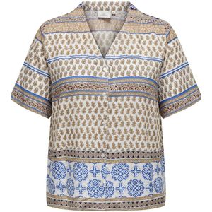 ONLY CARMAKOMA blouse CARBETH met all over print ecru/beige/blauw