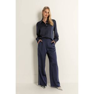 CLAUDIA BY CLAUDIA STRÄTER wide leg high waist pantalon donkerblauw