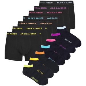 JACK & JONES travelkit 7 boxershorts + 7 paar sokken JACCHRIS zwart