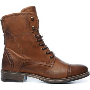 Manfield leren veterboots cognac