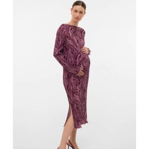 Mlaura - Geplooide Jurk - Midi-lengte - Lange Mouwen - Regular Fit