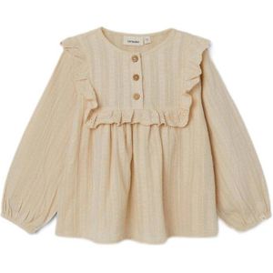 LIL' ATELIER MINI blouse NMFOYA van biologisch katoen ecru