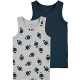 NAME IT MINI hemd - set van 2 grijs melange/donkerblauw