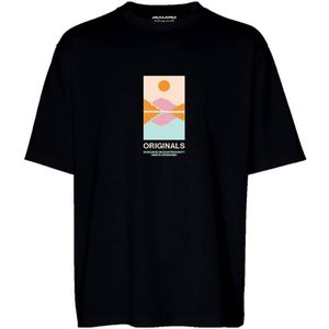 JACK & JONES ORIGINALS regular fit T-shirt JORLAFAYETTE met printopdruk zwart