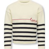 Only - KMGKATIA - Gebreide Trui - Crème / Donkerrood / Zwart