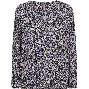 Soyaconcept blousetop met all over print lila/zwart/ercu