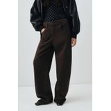 Mango baggy jeans donkerbruin