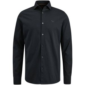 PME Legend regular fit satin jersey overhemd met logo zwart