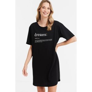 Dreamcovers bigshirt met printopdruk zwart/wit
