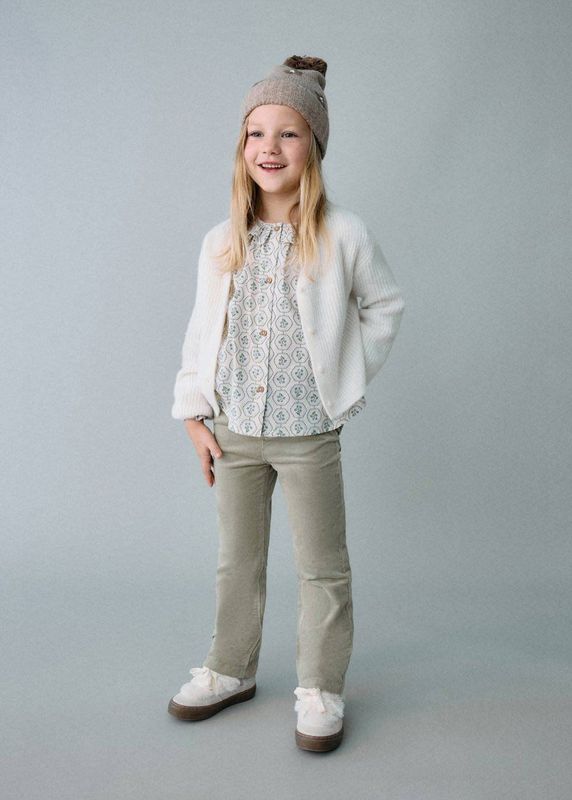 Mango Kids corduroy casual broek beige