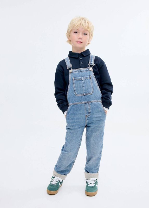 Mango Kids denim tuinbroek medium blue denim